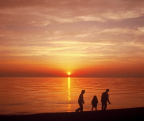 Sunset beach walk