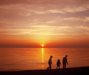 Sunset beach walk