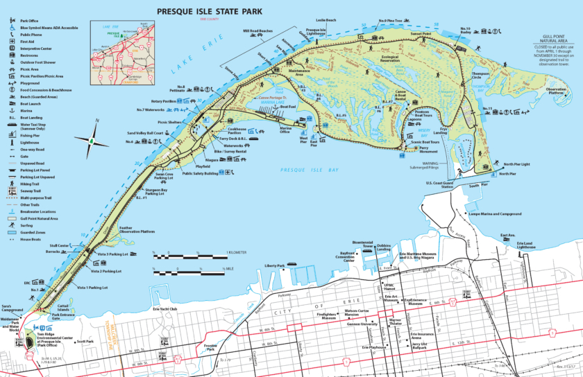 Presque Isle State Park Map